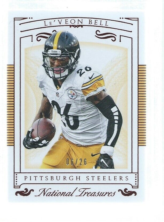 LE'VEON BELL 2015 PANINI NATIONAL TREASURES RED #D 6/26