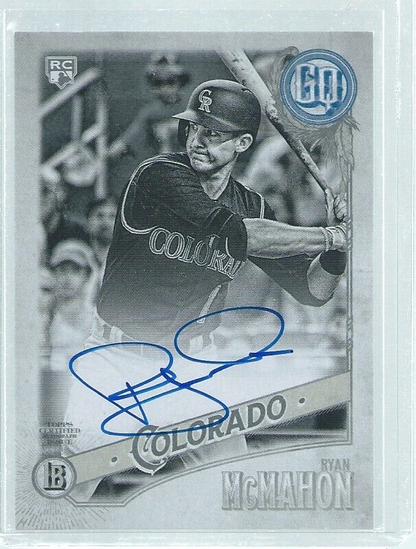 RYAN MCMAHON 2018 TOPPS GYPSY QUEEN BLACK & WHITE ON CARD AUTO ROOKIE RC #D 7/50