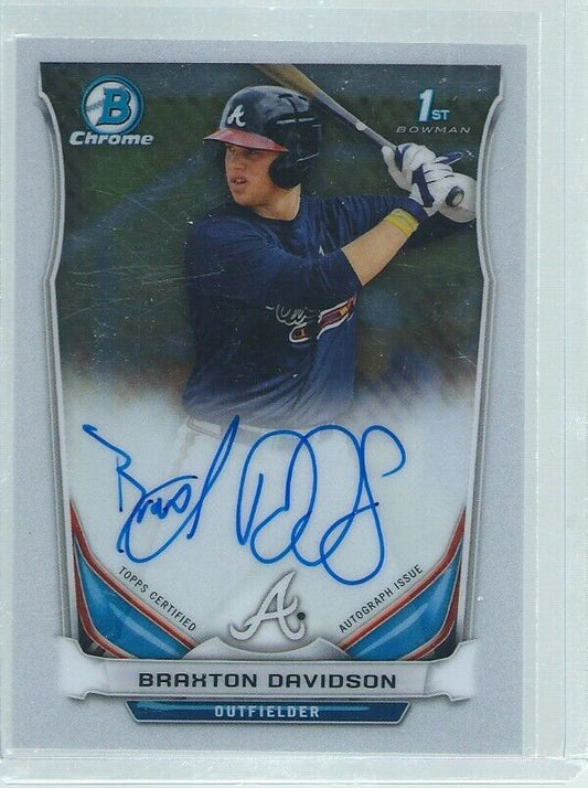 BRAXTON DAVIDSON 2014 BOWMAN CHROME 1ST ON CARD AUTO PROSPECT
