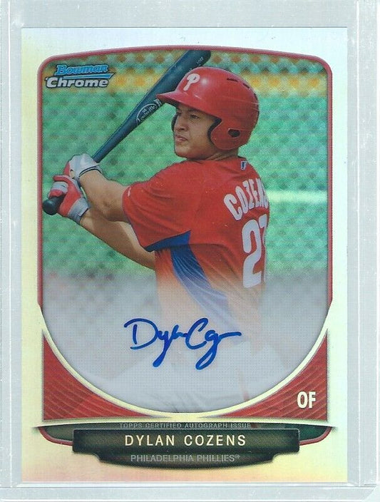 DYLAN COZENS 2013 BOWMAN CHROME ON CARD AUTO REFRACTOR PROSPECT #D 288/500