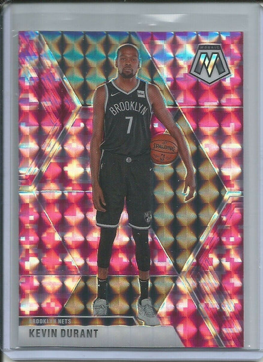 KEVIN DURANT 2019-20 PANINI MOSAIC CAMO PINK PRIZM NETS #1
