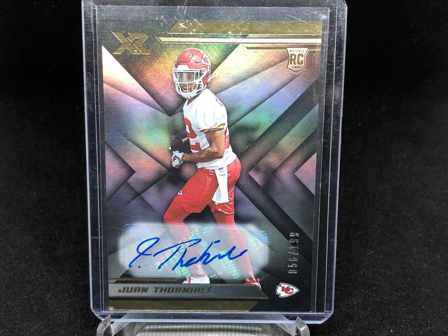 JUAN THORNHILL 2019 PANINI XR SILVER AUTO RC #D 56/199