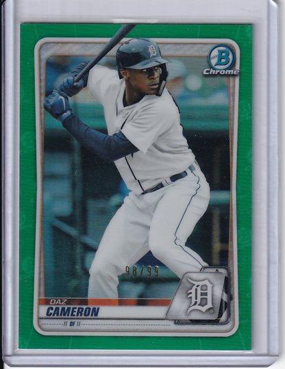 DAZ CAMERON 2020 BOWMAN CHROME PROSPECT GREEN REFRACTOR #D 98/99