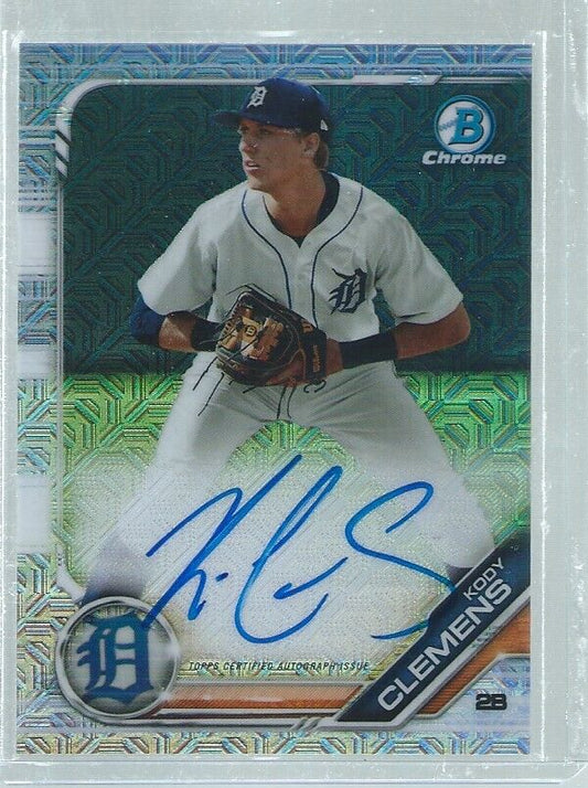 KODY CLEMENS 2019 BOWMAN CHROME ON CARD AUTO PROSPECT MEGA BOX REFRACTOR
