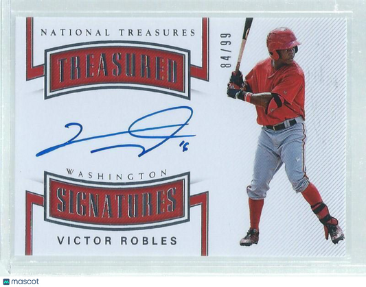 VICTOR ROBLES 2018 NATIONAL TREASURES ON CARD AUTO ROOKIE RC #D /99