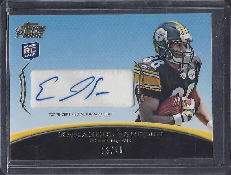 EMMANUEL SANDERS 2010 TOPPS PRIME GOLD ROOKIE AUTO RC #D 13/25