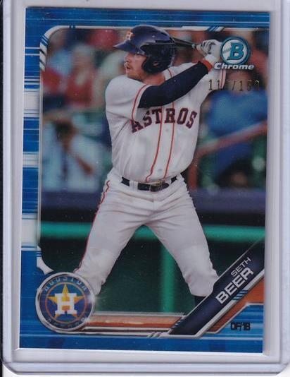 SETH BEER 2019 BOWMAN CHROME PROSPECT BLUE REFRACTOR #D 114/150