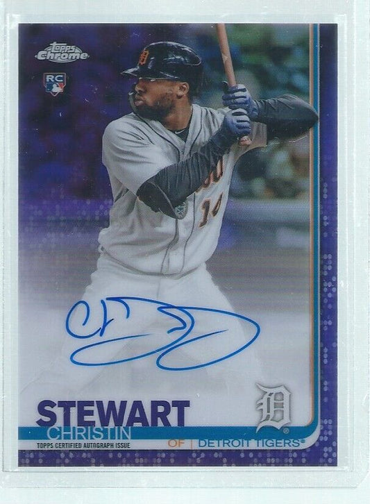 CHRISTIN STEWART 2019 TOPPS CHROME ON CARD AUTO PURPLE REFRACTOR RC #D 118/250