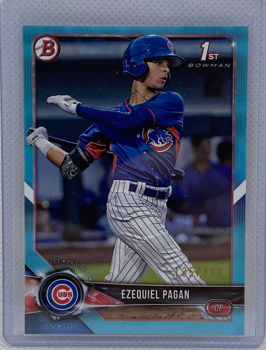 EZEQUEIL PAGAN 2018 TOPPS 1ST BOWMAN PROSPECT SKY BLUE #D 135/499