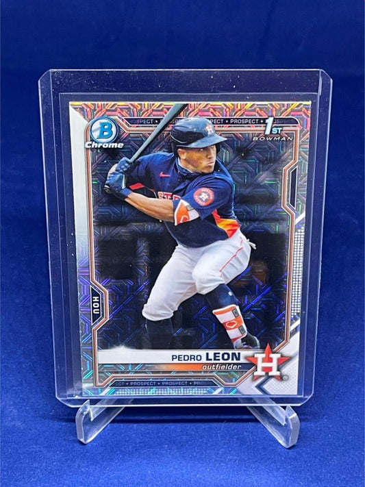 PEDRO LEON 2021 TOPPS BOWMAN CHROME 1ST BOWMAN MEGA BOX REFRACTOR # 189