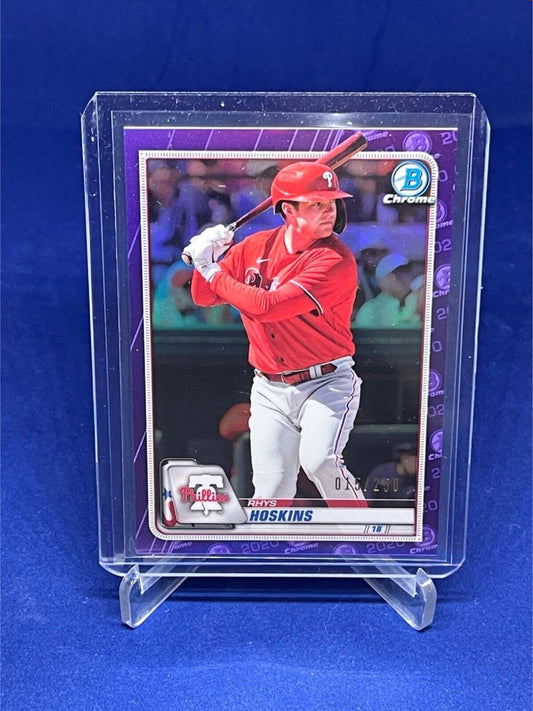RHYS HOSKINS 2020 TOPPS BOWMAN CHROME PURPLE REFRACTOR #D 15/250