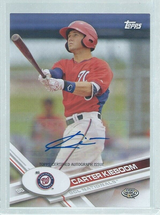 CARTER KIEBOOM 2017 TOPPS PRO DEBUT AUTO PROSPECT #186