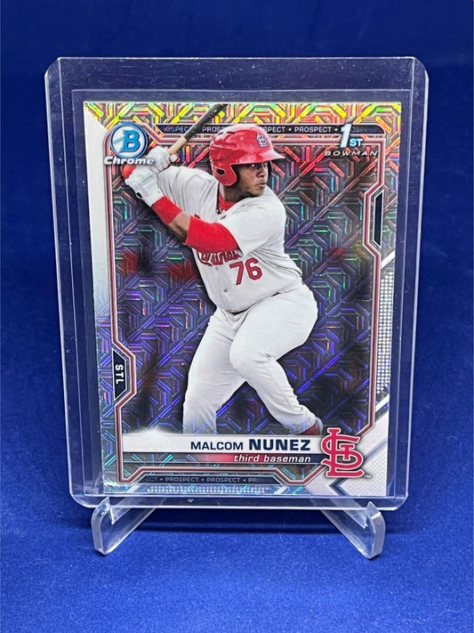 MALCOM NUNEZ 2021 TOPPS BOWMAN CHROME 1ST BOWMAN MEGA BOX REFRACTOR # 226