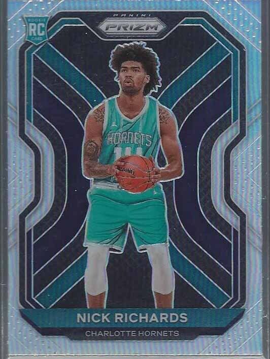 NICK RICHARDS 2020-21 PANINI PRIZM HORNETS ROOKIE SILVER PRIZMS SP RC #253