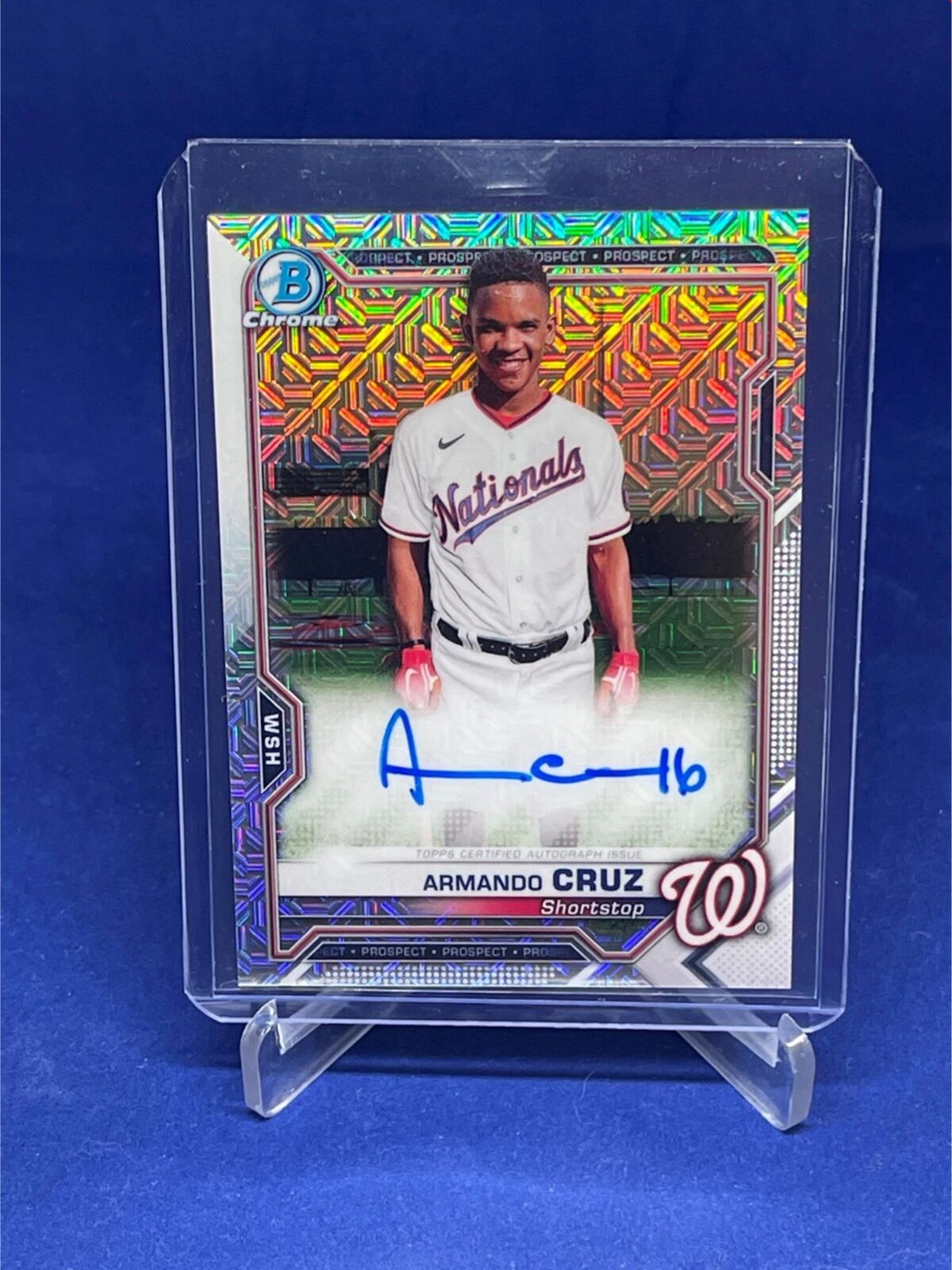 ARMANDO CRUZ 2021 TOPPS BOWMAN CHROME SILVER MEGA BOX REFRACTOR PROSPECT AUTO