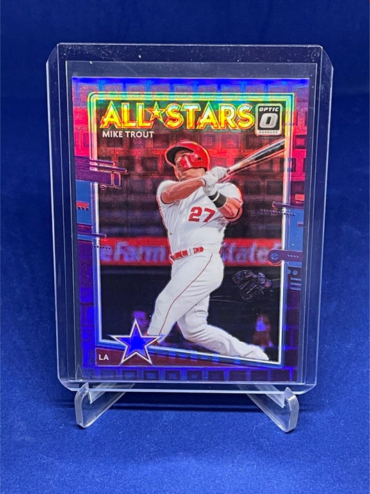 MIKE TROUT 2020 PANINI DONRUSS OPTIC ALL STARS PURPLE PANDORA REFRACTOR #D 11/99