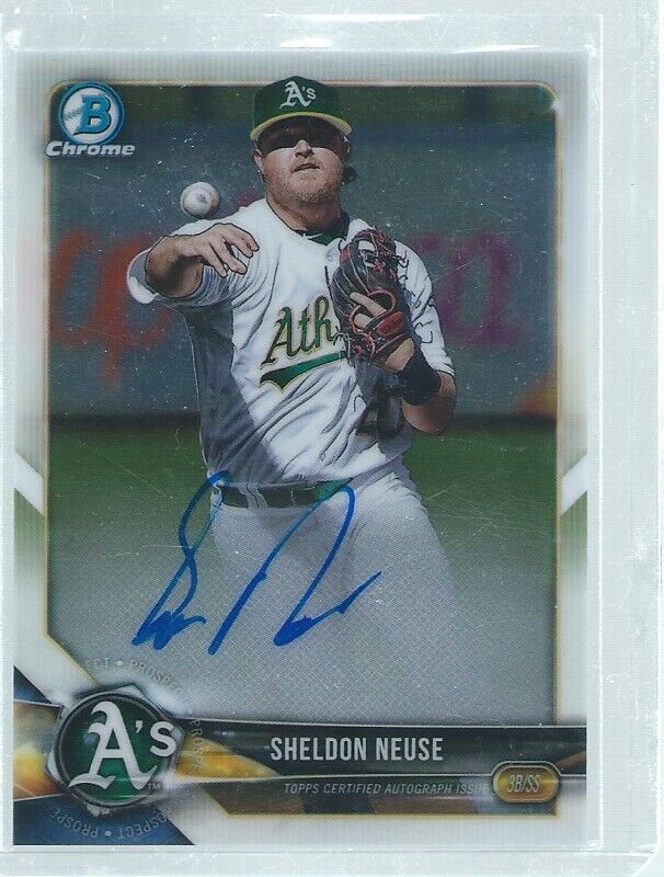 SHELDON NEUSE 2018 BOWMAN CHROME ON CARD AUTO PROSPECT