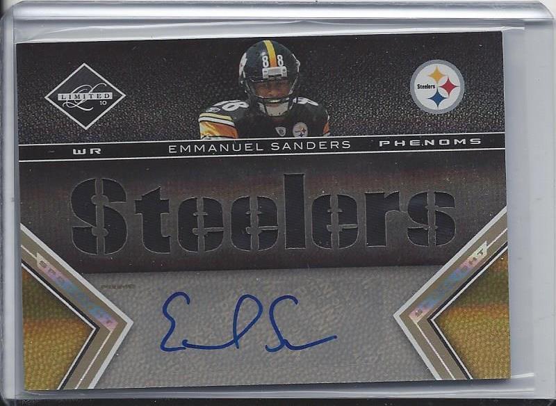 1/1 EMMANUEL SANDERS 2010 LIMITED SPOTLIGHT RPA PATCH AUTO RC #D 17/25 JSY #17 !