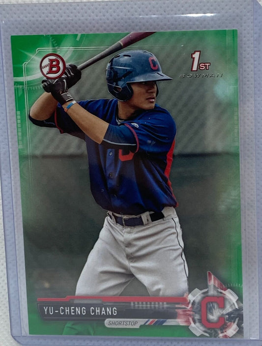 YU-CHENG CHANG 2017 TOPPS BOWMAN 1ST PROSPECT GREEN #D 07/99