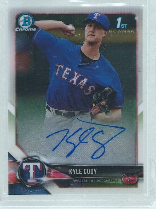 KYLE CODY 2018 BOWMAN CHROME 1ST ON CARD AUTO PROSPECT