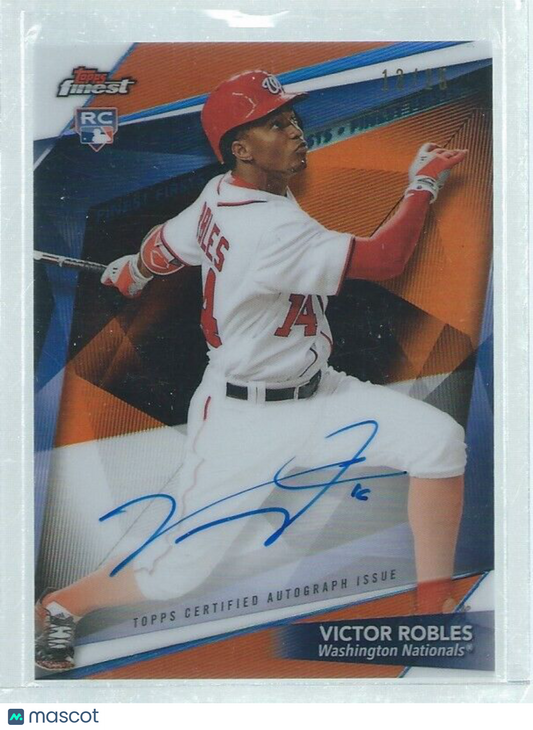 VICTOR ROBLES 2018 TOPPS FINEST ORANGE REFRACTOR ON CARD AUTO ROOKIE RC #D 13/25