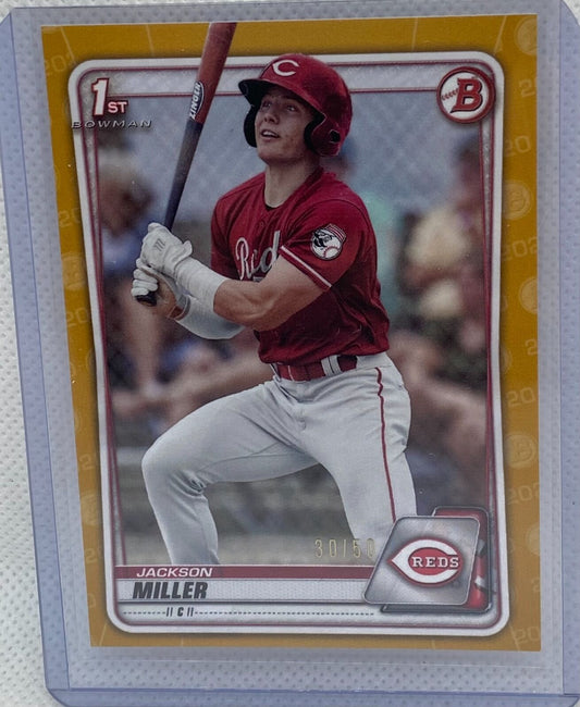 JACKSON MILLER 2020 TOPPS BOWMAN 1ST PROSPECT GOLD #D 30/50