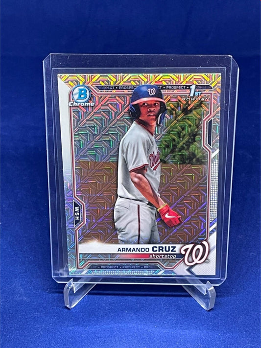 ARMANDO CRUZ 2021 TOPPS BOWMAN CHROME 1ST BOWMAN MEGA BOX REFRACTOR # 247