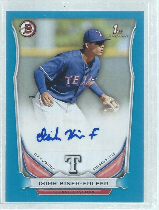 ISIAH KINER-FALEFA 2019 BOWMAN 1ST AUTO SKY BLUE PROSPECT #D 234/500