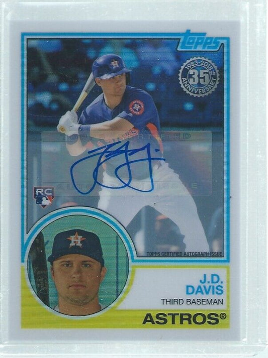 J.D. DAVIS 2018 TOPPS 35TH ANNIVERSARY AUTO REFRACTOR ROOKIE RC #D 99/99