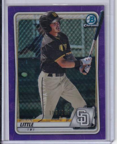GRANT LITTLE 2020 BOWMAN CHROME PROSPECT PURPLE REFRACTOR #D 108/250