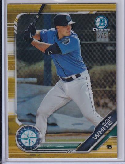 EVAN WHITE 2019 BOWMAN CHROME PROSPECT GOLD REFRACTOR #D 45/50