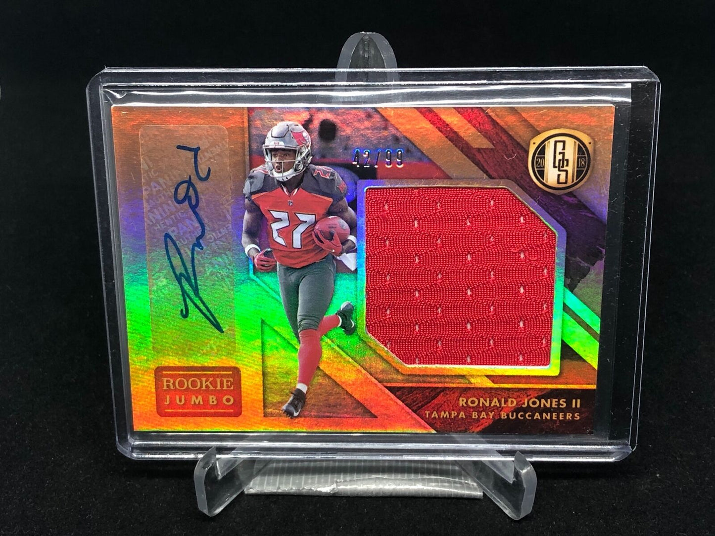 RONALD JONES II 2018 PANINI GOLD STANDARD JUMBO JERSEY AUTO RC #D /99