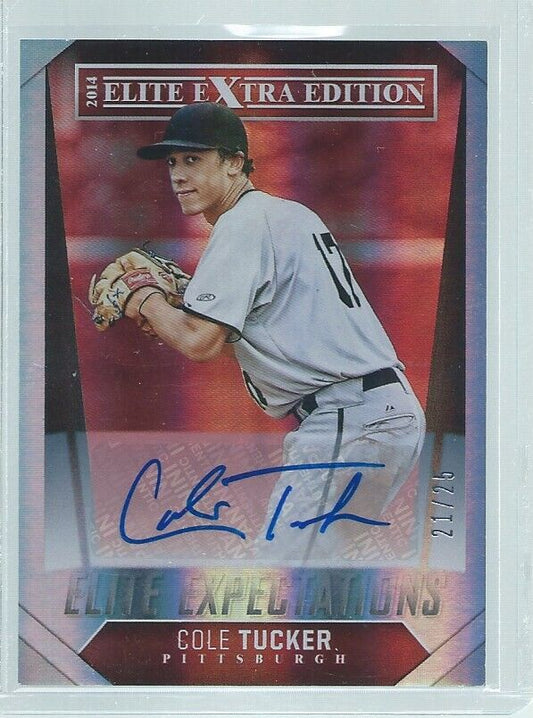 COLE TUCKER 2015 ELITE EXTRA EXPECTATIONS ON CARD AUTO PROSPECT #D 21/25