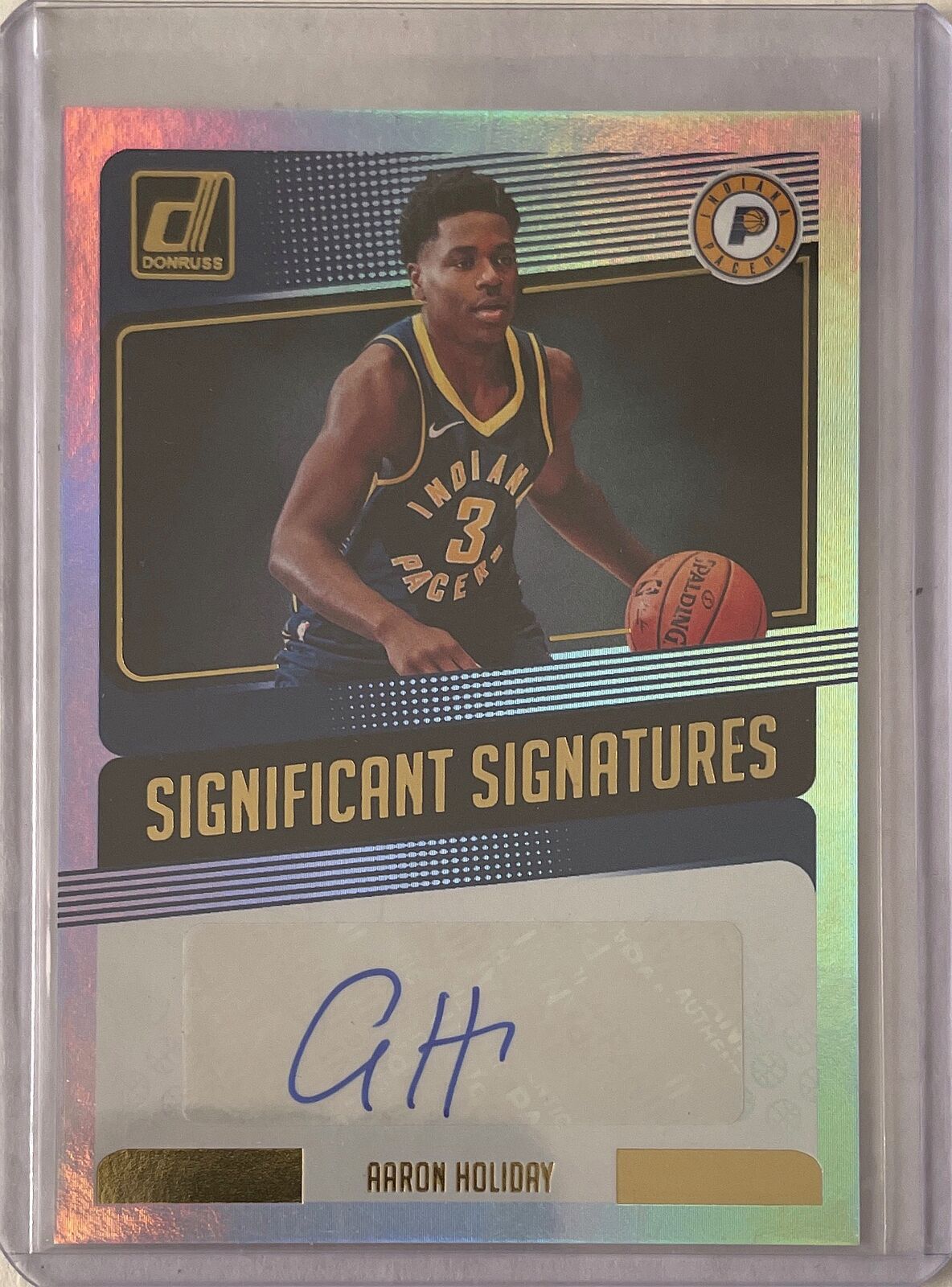 AARON HOLIDAY 2018-19 DONRUSS SIGNIFICANT SIGNATURES AUTO ROOKIE RC #SS-AHD