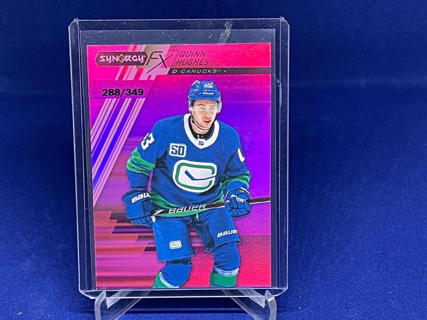 QUINN HUGHES 2020-21 UPPER DECK SYNERGY FX PURPLE #D 288/349