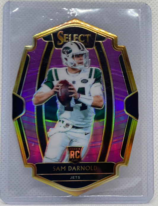 SAM DARNOLD 2018 PANINI SELECT PURPLE PRIZM ROOKIE RC DIE CUT #D 25/75