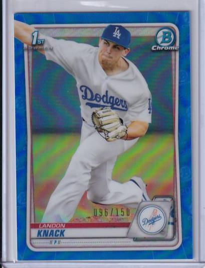 LANDON KNACK 2020 BOWMAN CHROME BLUE REFRACTOR 1ST PROSPECT #D 096/150