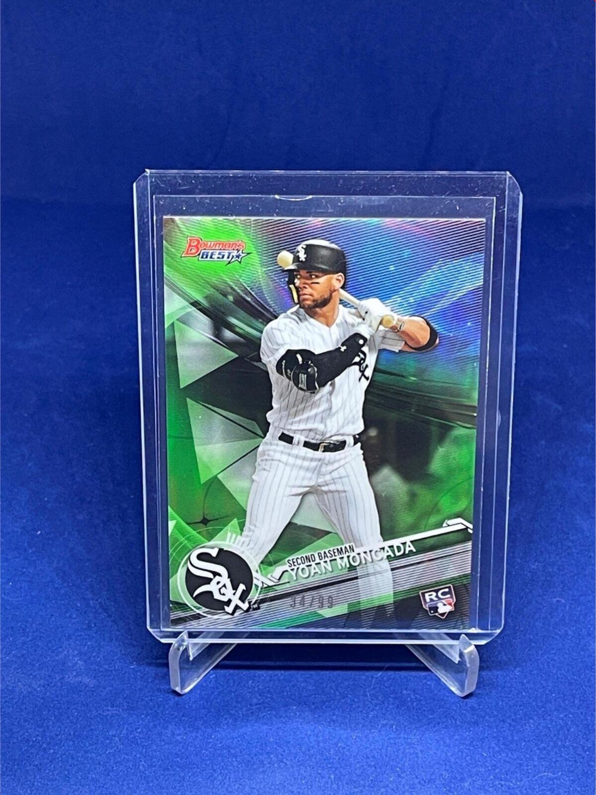 YOAN MONCADA 2017 TOPPS BOWMAN’S BEST GREEN REFRACTOR ROOKIE RC #D 34/99