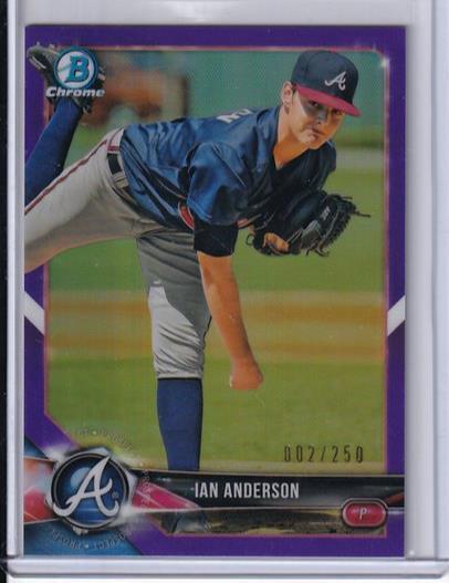 IAN ANDERSON 2018 BOWMAN CHROME PROSPECT PURPLE REFRACTOR #D 002/250