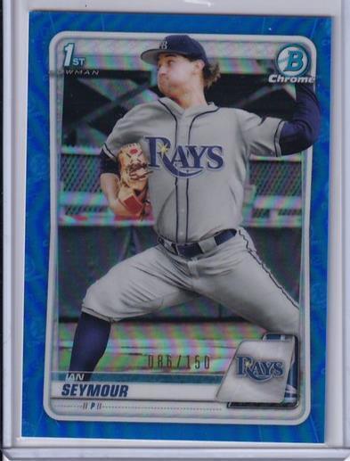 IAN SEYMOUR 2020 BOWMAN CHROME BLUE REFRACTOR 1ST PROSPECT #D 086/150