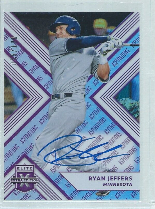 RYAN JEFFERS 2018 ELITE EXTRA ASPIRATIONS ON CARD AUTO PROSPECT #D 35/100