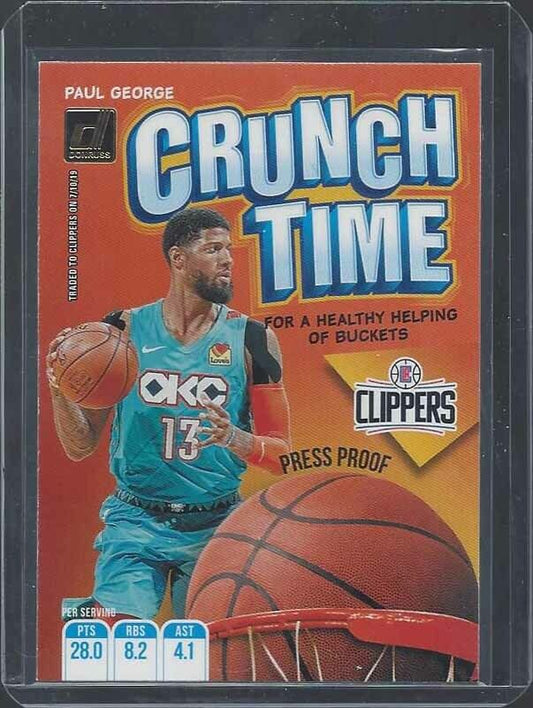 PAUL GEORGE 2019-20 DONRUSS CRUNCH TIME PRESS PROOF GOLD SP #1