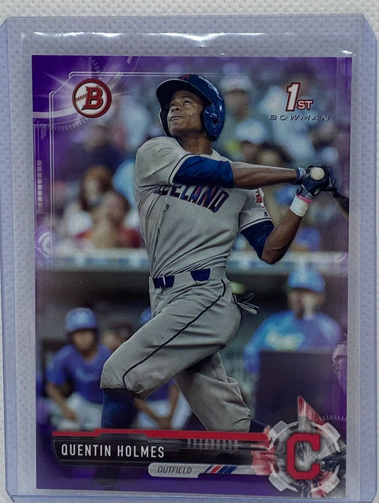 QUENTIN HOLMES 2018 TOPPS 1ST BOWMAN PROSPECT PURPLE #D 061/250