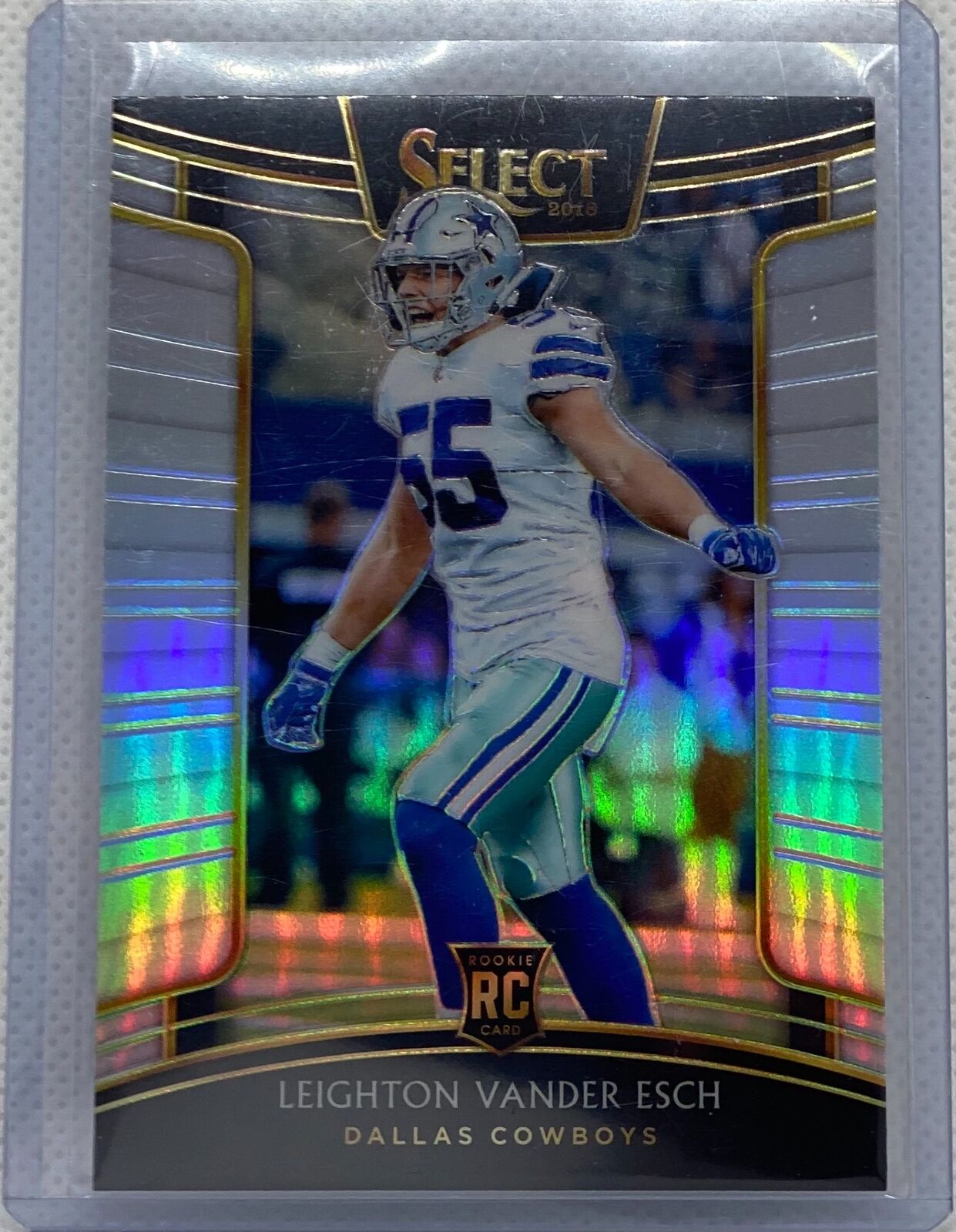 LEIGHTON VANDER ESCH 2018 PANINI SELECT SILVER PRIZM ROOKIE RC #92