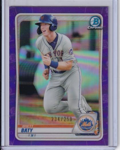 BRETT BATY 2020 BOWMAN CHROME PROSPECT PURPLE REFRACTOR #D 234/250