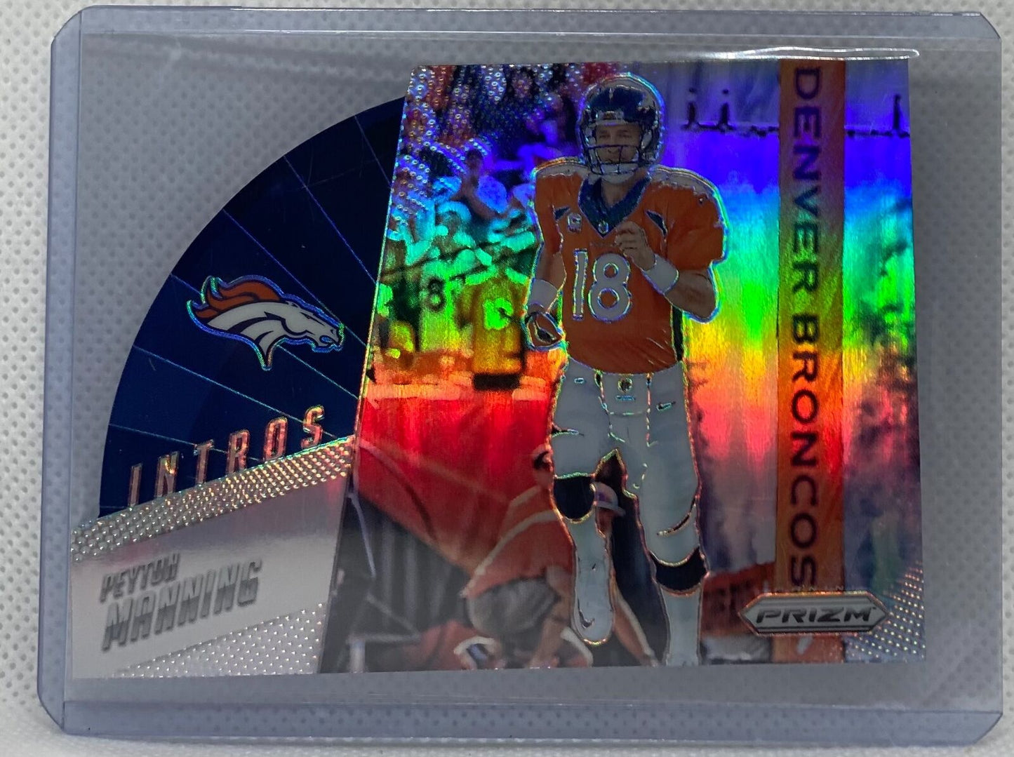 PEYTON MANNING 2015 PANINI PRIZM INTROS SILVER PRIZM DIE CUT #I10