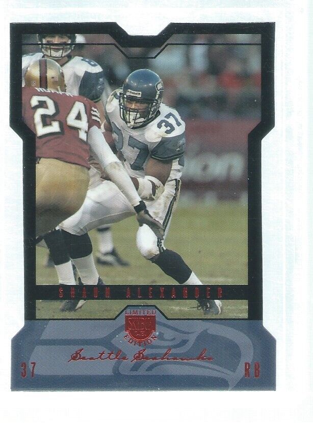 SHAUN ALEXANDER 2004 FLEER SKYBOX LIMITED EDITION DIE CUT RED #D 24/50