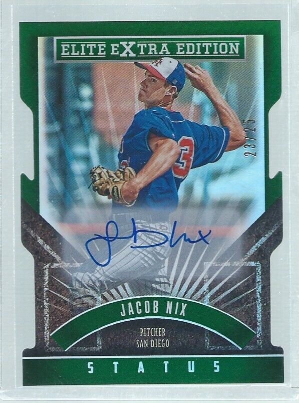 JACOB NIX 2015 ELITE EXTRA STATUS AUTO DIE CUT PROSPECT GREEN #D 23/25