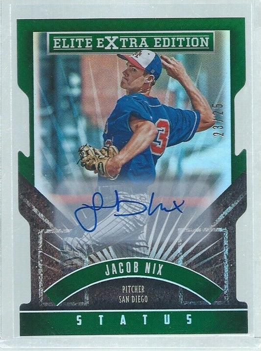 JACOB NIX 2015 ELITE EXTRA STATUS AUTO DIE CUT PROSPECT GREEN #D 23/25