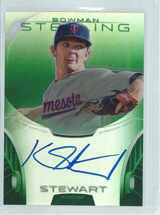 KOHL STEWART 2013 BOWMAN STERLING ON CARD AUTO PROSPECT GREEN REFRACTOR #D /125
